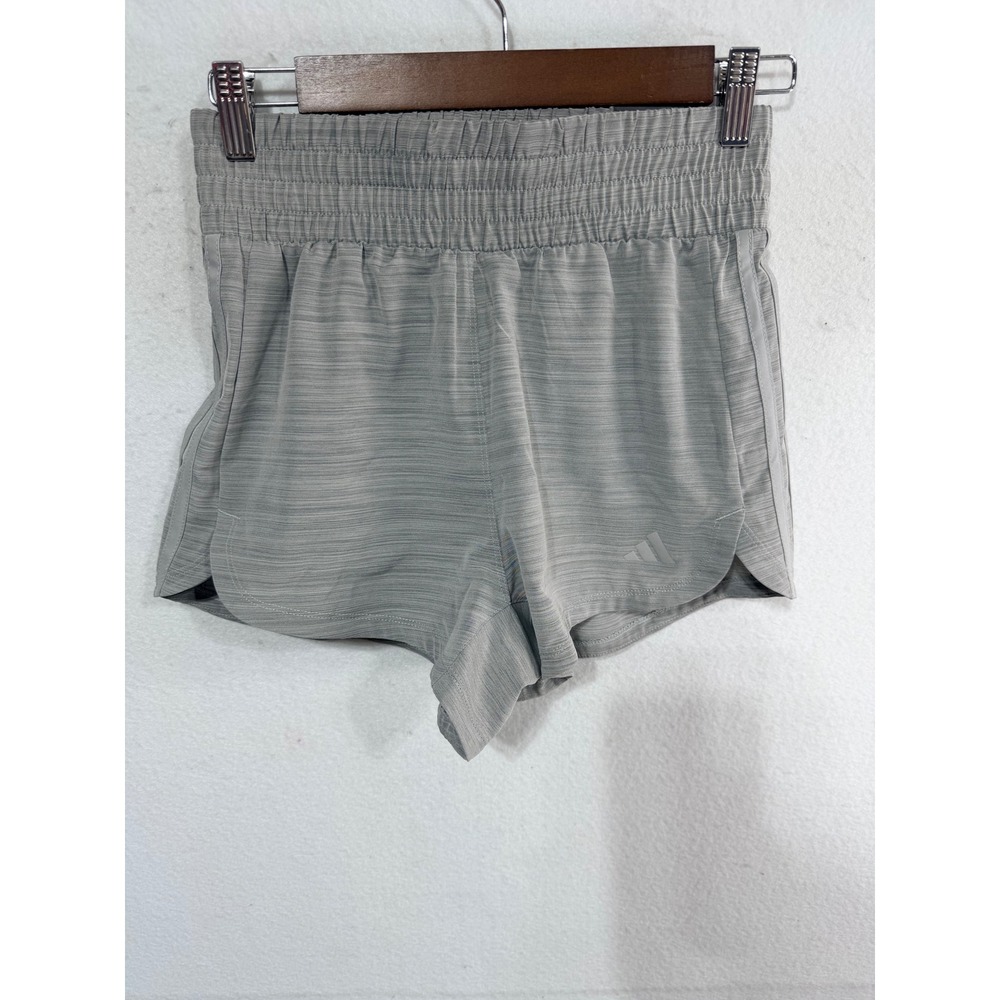 Adidas Pacer Woven High Training Shorts Women XS Grey 3" Inseam Athlesiure Yoga